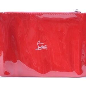 New Christian Louboutin Glossy Limited Edition Red Cosmetic Bag
